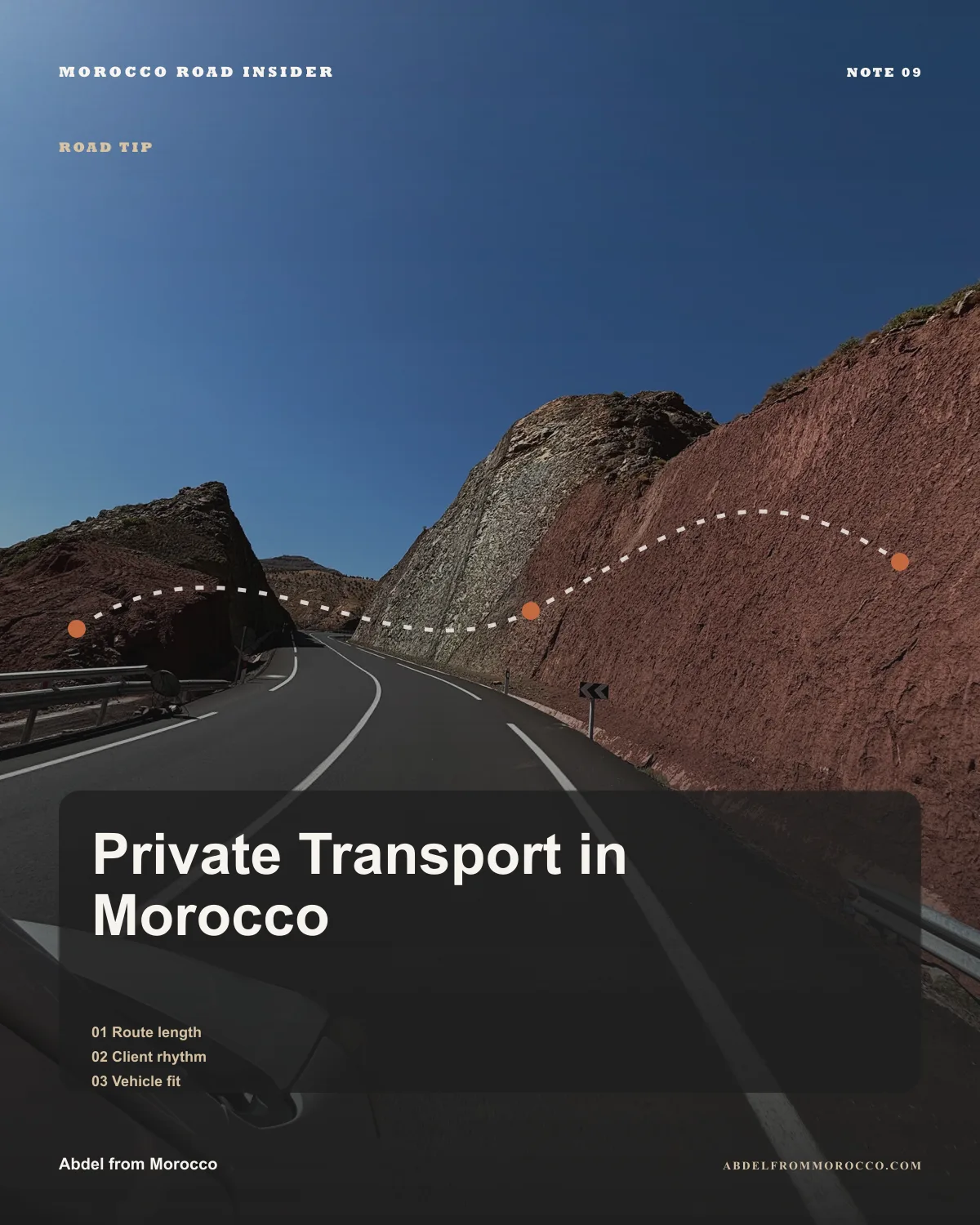 Private transport decision tree infographic for Morocco travel advisors.