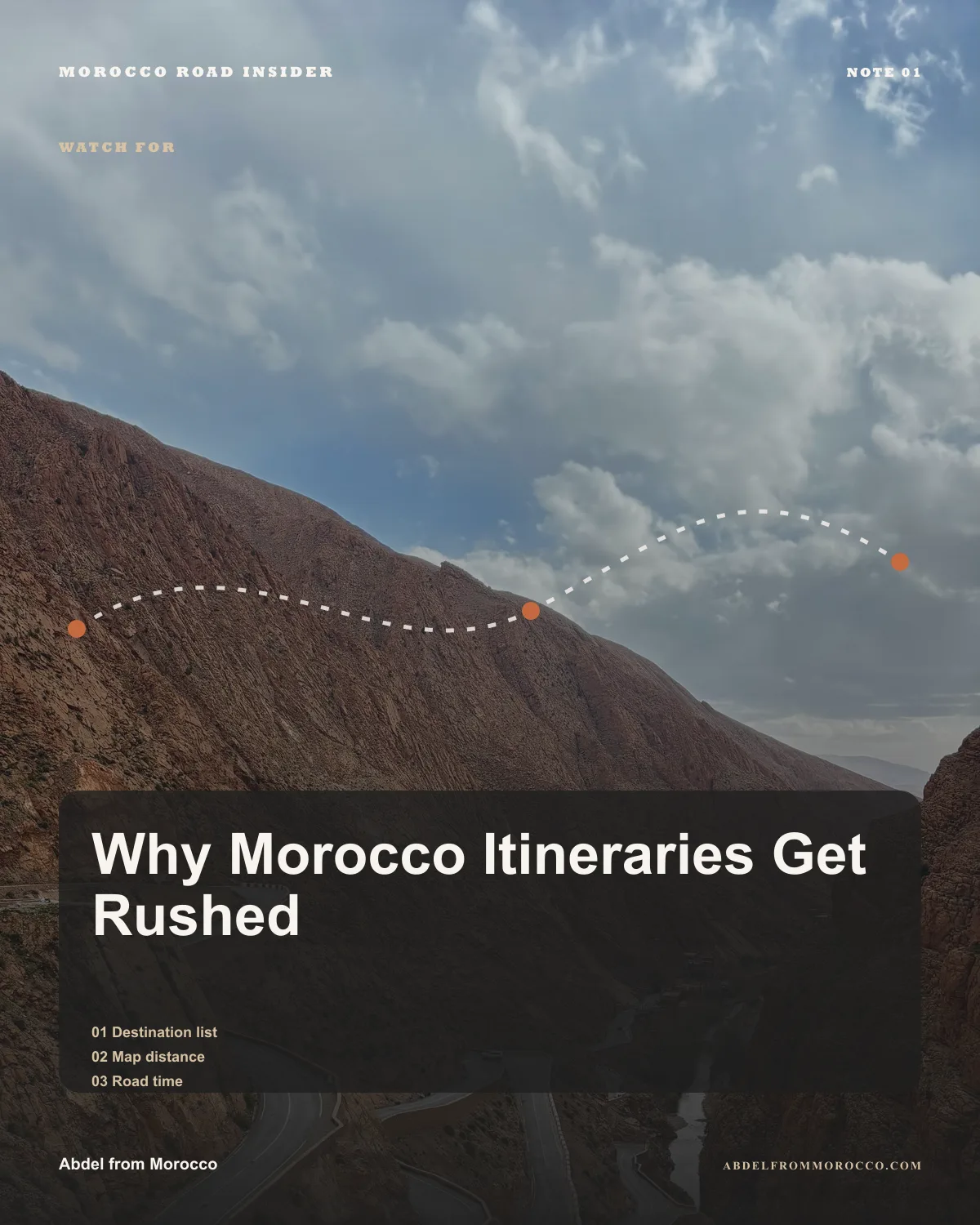 Infographic showing the pressures that compress a Morocco itinerary and make the route feel rushed.