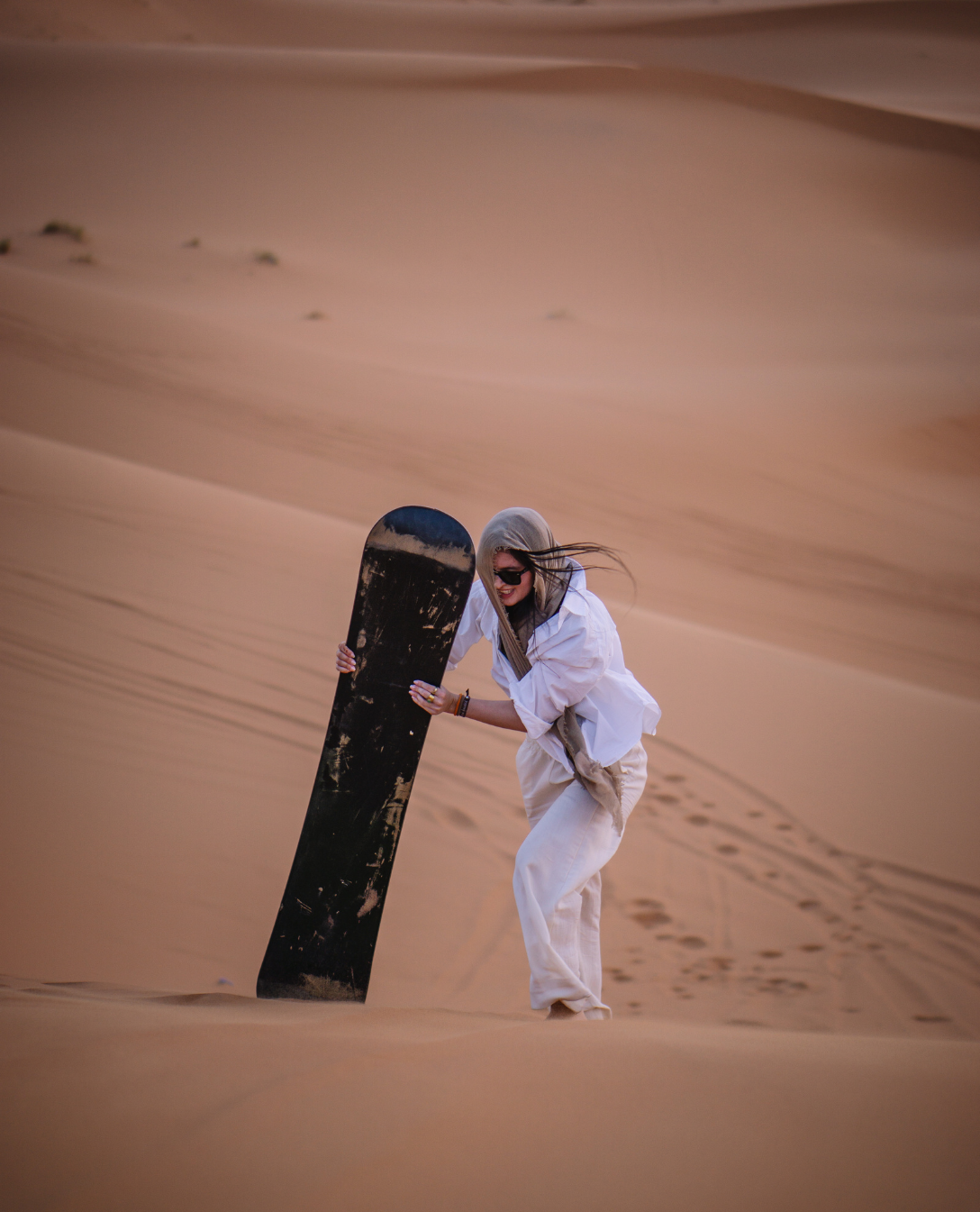 Sandboarding in the Sahara